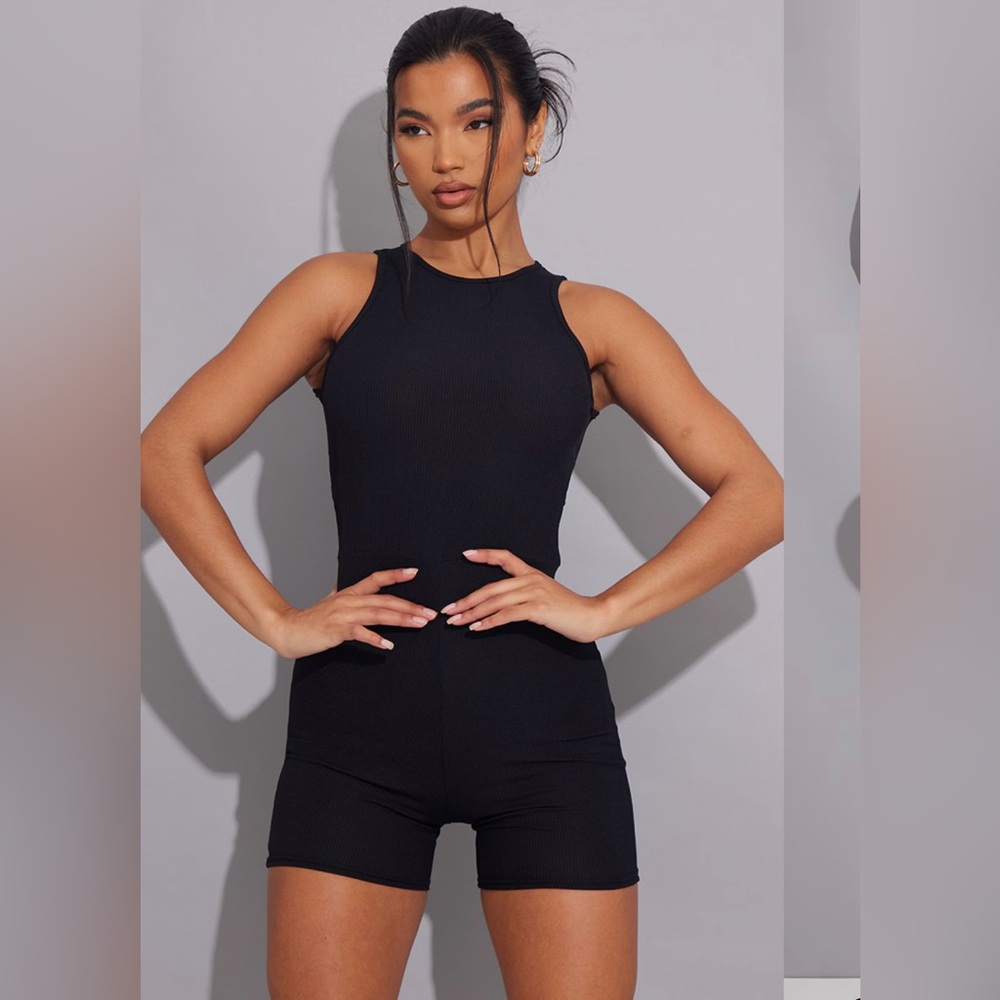 Brown chocolate ribbed romper from Pretty Little Thing. Never worn w/ tags.